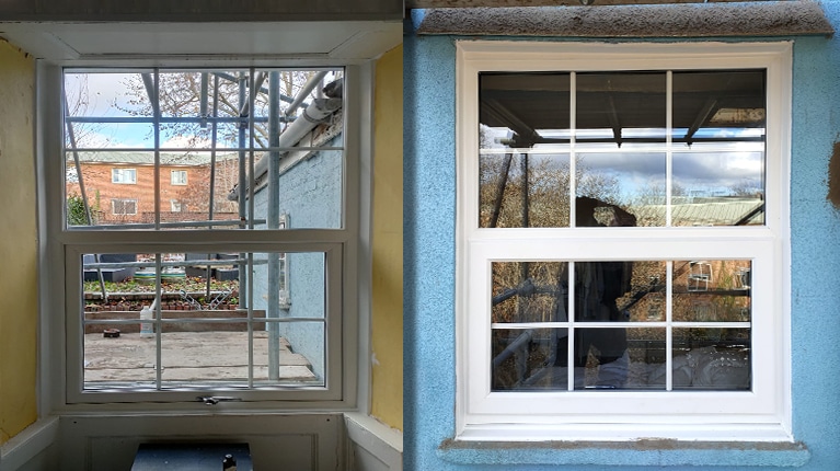 Sash window replacement glass Georgian style